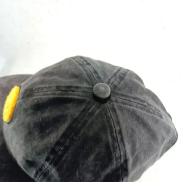 David & Young Grey Hat/ Cap with Fuzzy Yellow Smiley Logo Patch OS Adj. Strap... - Picture 7 of 8